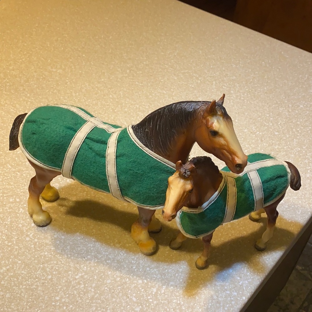 Breyer Clydesdale mare and foal vintage